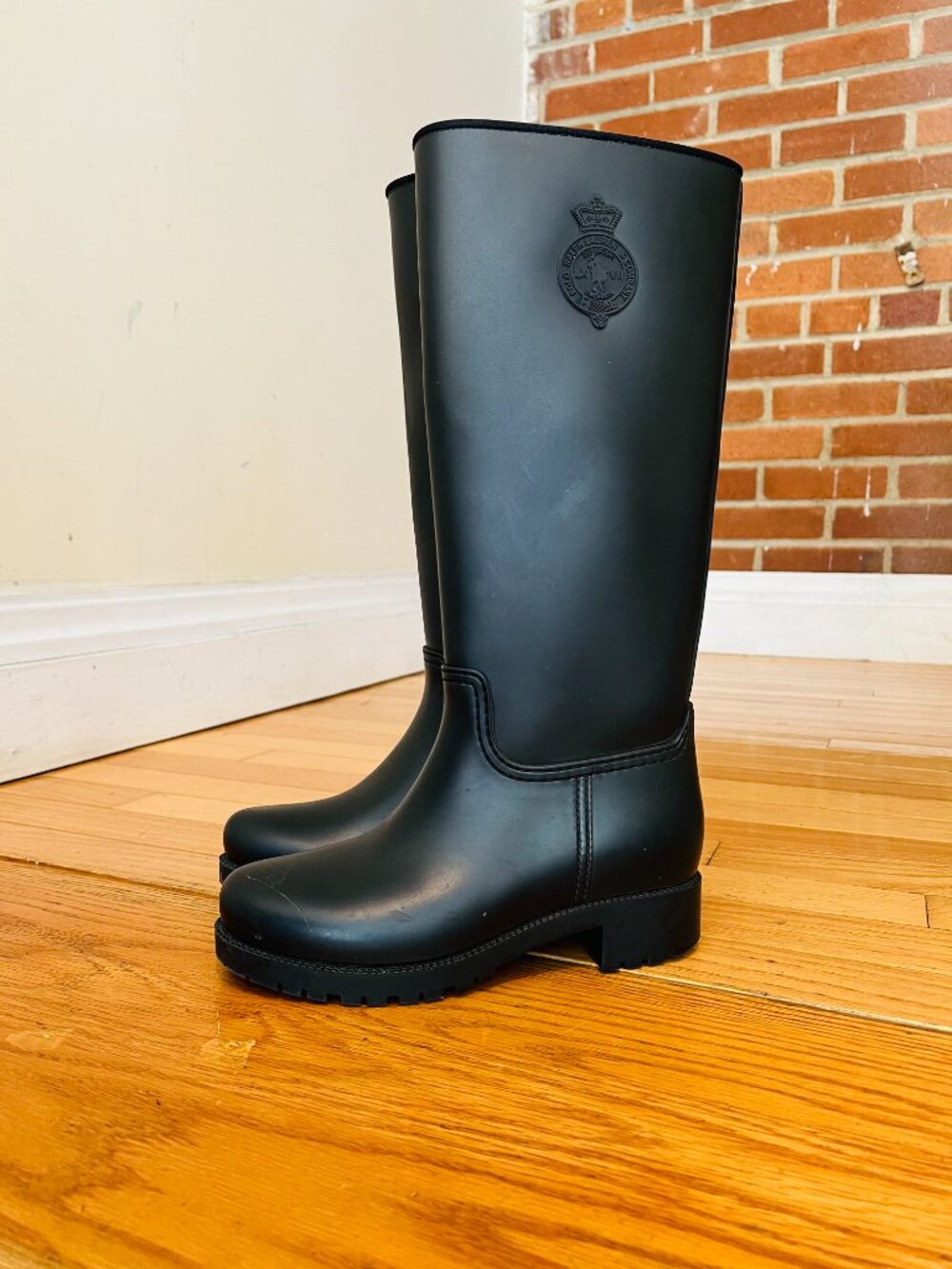 Polo By Ralph Lauren Tall Black Wellington Boots Rain Boots